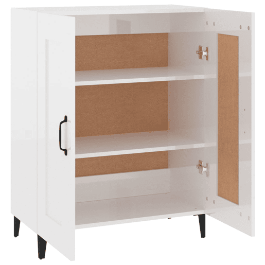 vidaXL Aparador 69,5x34x90 cm madeira processada branco brilhante vidaXL Aparador 69,5x34x90 cm madeira processada branco brilhante