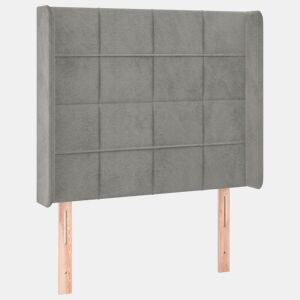 vidaXL Cabeceira de cama c abas veludo 83x16x118128cm cinzento-claro