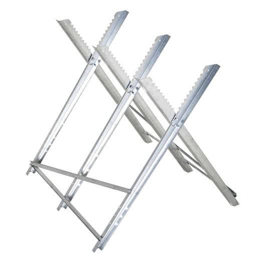 DURHAND Cavalete para Serrar Dobrável com Altura Ajustável Cavalete com Estrutura Triangular de Metal Suporte para Lenha Carga100 kg 83x83x79 cm Prata