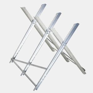 DURHAND Cavalete para Serrar Dobrável com Altura Ajustável Cavalete com Estrutura Triangular de Metal Suporte para Lenha Carga100 kg 83x83x79 cm Prata
