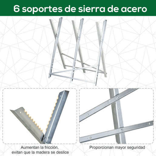 DURHAND Cavalete para Serrar Dobrável com Altura Ajustável Cavalete com Estrutura Triangular de Metal Suporte para Lenha Carga100 kg 83x83x79 cm Prata