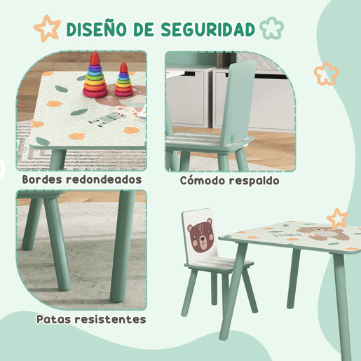 ZONEKIZ Conjunto para Crianças Inclui 1 Mesa com 2 Cadeiras Infantis e 1 Cavalete 3 em 1 com Cestos de Armazenamento Desenho de Animais para Dormitório Sala de Jogos Verde ZONEKIZ Conjunto para Crianças Inclui 1 Mesa com 2 Cadeiras Infantis e 1 Cavalete 3 em 1 com Cestos de Armazenamento Desenho de Animais para Dormitório Sala de Jogos Verde
