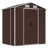 Abrigo de jardim, cabana, casa de armazenamento, galpão ao ar livre, ferramentas robustas 191 x 130 x 198 cm, aço galvanizado marrom 02_0022268