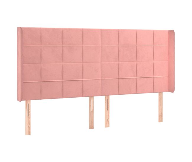 Vidaxl cabecero con orejas de terciopelo rosa 183x16x118/128 cm