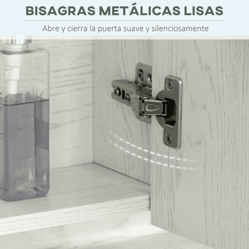 kleankin Armário de Casa de Banho com Espelho Armário de Parede com 3 Portas Prateleira Ajustável e Compartimento Móvel de Casa de Banho Suspenso 90x15x75 cm Madeira Clara