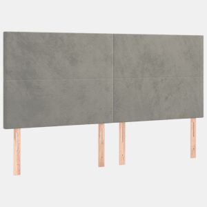 vidaXL Cabeceira Cinza Claro 180x5x118128 cm Veludo