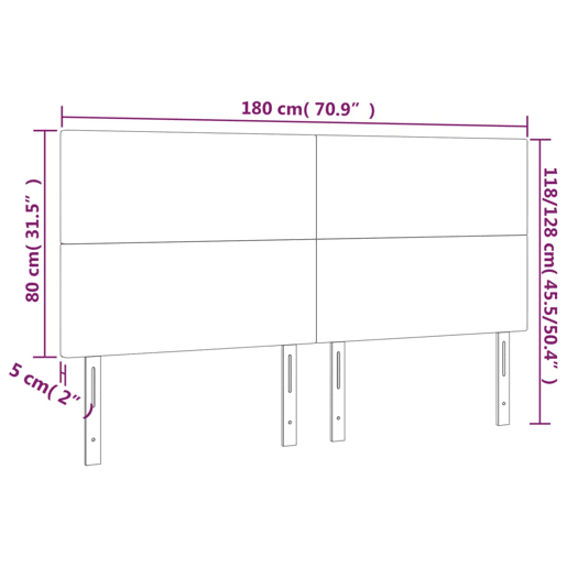 vidaXL Cabeceira Cinza Claro 180x5x118128 cm Veludo