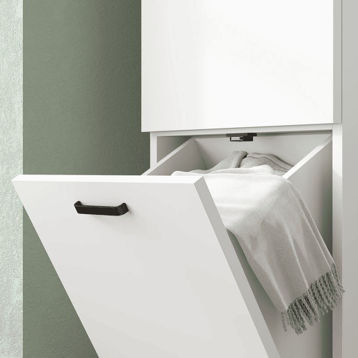 HOMCOM Coluna Casa de Banho Armário Alto Casa de Banho Estreito com 2 Portas e Prateleiras Móvel para Sala de Estar Cozinha 35x31,5x144 cm Branco