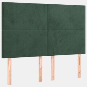 vidaXL Cabeceira Verde Escuro 144x5x118128 cm Veludo