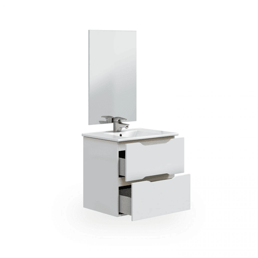Conjunto de casa de banho com lavatório de cerâmica Nexa Branco - Carvalho 60 x 57 x 45 cm