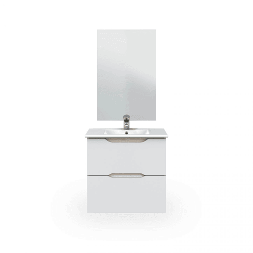 Conjunto de casa de banho com lavatório de cerâmica Nexa Branco - Carvalho 60 x 57 x 45 cm