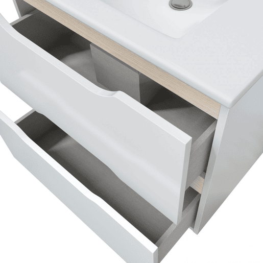 Conjunto de casa de banho com lavatório de cerâmica Nexa Branco - Carvalho 60 x 57 x 45 cm