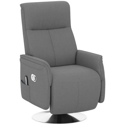 HOMCOM Poltrona de Massagem Elétrica com Apoio para os Pés Poltrona Relax Giratória Reclinável até 135° com Controlo Remoto 10 Pontos de Massagem e Bolso Lateral 68,5x84x110 cm Cinzento