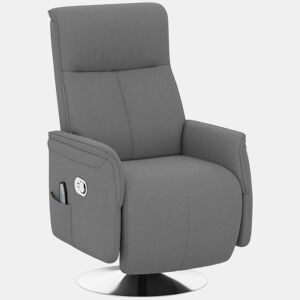 HOMCOM Poltrona de Massagem Elétrica com Apoio para os Pés Poltrona Relax Giratória Reclinável até 135° com Controlo Remoto 10 Pontos de Massagem e Bolso Lateral 68,5x84x110 cm Cinzento
