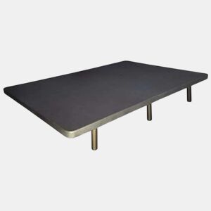 Base Estofada para Quarto 3D Estilo Contemporâneo em Cinza Antracite com 5 Reforços Transversais 90X180 cm (COM 6 Pés)