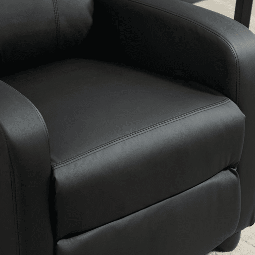 HOMCOM Poltrona de Massagem Poltrona Relax Reclinável com 2 Zonas de Massagem 8 Programas 5 Níveis de Intensidade e Controlo Remoto Estofada em PU 68x88x98 cm Preto