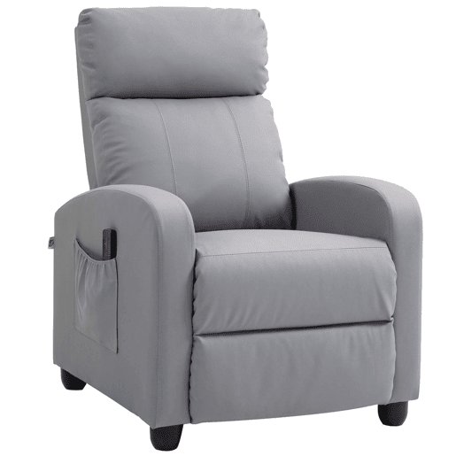 HOMCOM Poltrona de Massagem Poltrona Relax Reclinável com Controlo Remoto 2 Áreas de Massagem 8 Programas 5 Níveis de Intensidade Estofado em PU 68x88x98 cm Cinzento HOMCOM Poltrona de Massagem Poltrona Relax Reclinável com Controlo Remoto 2 Áreas de Massagem 8 Programas 5 Níveis de Intensidade Estofado em PU 68x88x98 cm Cinzento