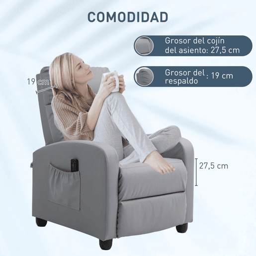HOMCOM Poltrona de Massagem Poltrona Relax Reclinável com Controlo Remoto 2 Áreas de Massagem 8 Programas 5 Níveis de Intensidade Estofado em PU 68x88x98 cm Cinzento HOMCOM Poltrona de Massagem Poltrona Relax Reclinável com Controlo Remoto 2 Áreas de Massagem 8 Programas 5 Níveis de Intensidade Estofado em PU 68x88x98 cm Cinzento