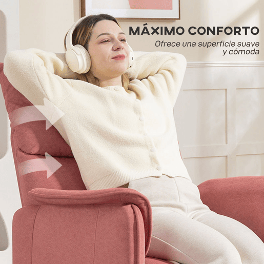 HOMCOM Poltrona Relax Reclinável Elétrica Poltrona Reclinável Silenciosa com Função Memória Apoio para Pés Controlo Remoto e Bolsos Laterais para Dormitório Sala de Estar 80x83x104 cm Laranja