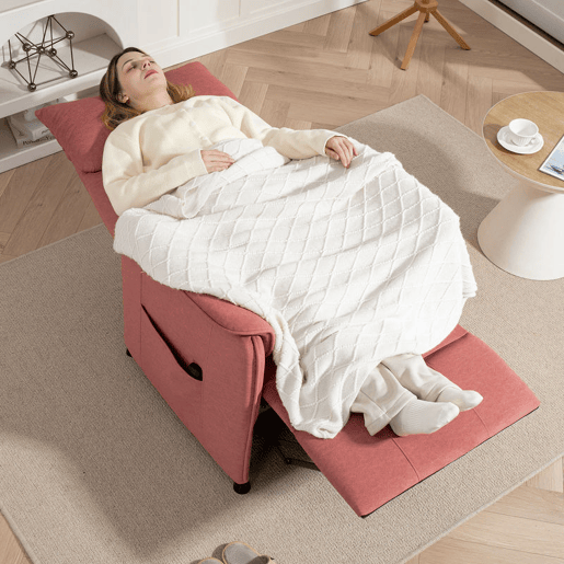 HOMCOM Poltrona Relax Reclinável Elétrica Poltrona Reclinável Silenciosa com Função Memória Apoio para Pés Controlo Remoto e Bolsos Laterais para Dormitório Sala de Estar 80x83x104 cm Laranja