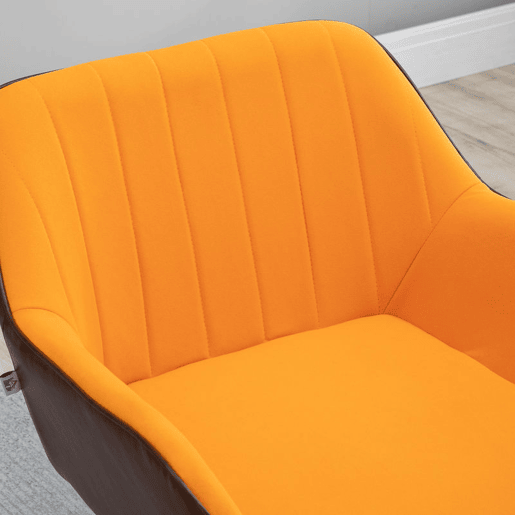 HOMCOM Poltrona de Sala de Estar Estofada em Couro Sintético e Veludo com Apoios para os Braços Pés Dourados e Estrutura de Aço Poltrona para Dormitório Carga 120 kg 64x62x72,5 cm Amarelo