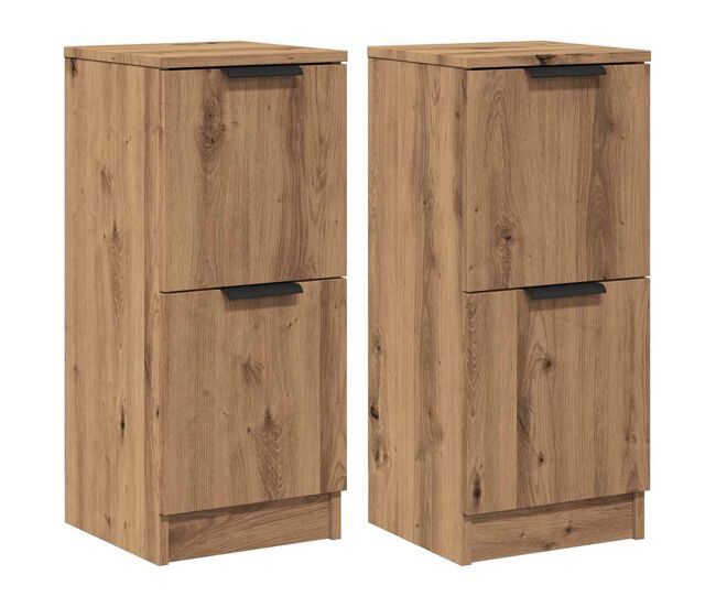 Vidaxl aparadores 2 uds madera ingeniería roble artisian 30x30x70 cm