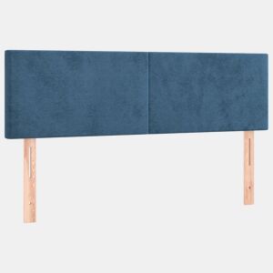 vidaXL Cabeceira de cama 2 pcs veludo 72x5x7888 cm azul-escuro
