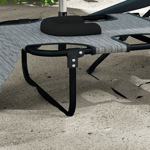 Outsunny Conjunto de 2 Espreguiçadeiras Dobráveis Espreguiçadeiras de Jardim com Encosto Ajustável em 4 Níveis Orifício para Leitura e Apoio de Cabeça para Terraço Piscina 194x72x31 cm Cinza