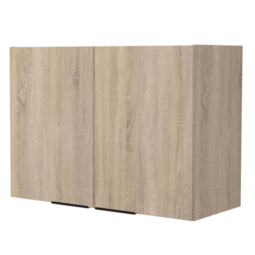 Módulo de Cozinha Arko Superior Estilo Industrial em Carvalho Bruto e Preto 2 Portas e 1 Prateleira Interna 80x58x36 cm