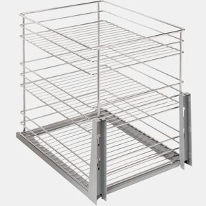 Carrinho Supra Extensível para Móvel Inferior de Cozinha em Cromado com Amortecimento 34,5x48,7x47 cm Metal-Plástico