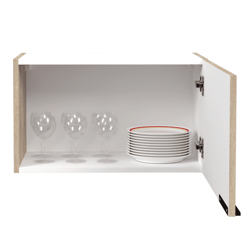 Módulo de cozinha Arko Superior estilo industrial em carvalho bruto e preto com 2 portas e 1 prateleira interna 60x36x36 cm