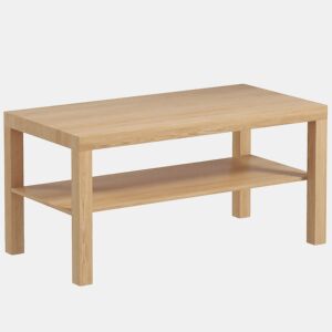 HOMCOM Mesa de Centro Moderna Mesa Auxiliar com Prateleira para Sala de Estar Escritório Capacidade de Carga: 50 kg 90x45x44,5 cm Madeira