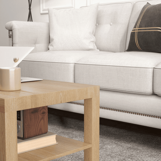 HOMCOM Mesa de Centro Moderna Mesa Auxiliar com Prateleira para Sala de Estar Escritório Capacidade de Carga: 50 kg 90x45x44,5 cm Madeira