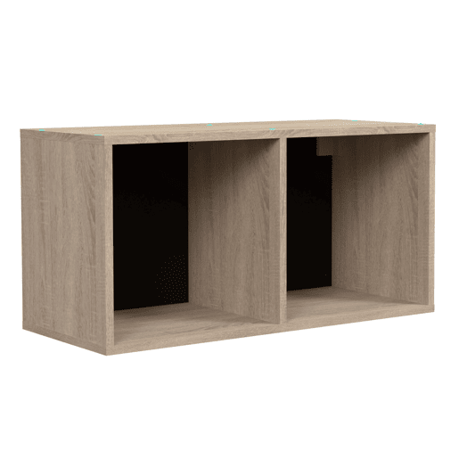 Módulo de cozinha superior estilo industrial Arko em carvalho bruto e preto com 2 espaços abertos 80x40x34 cm