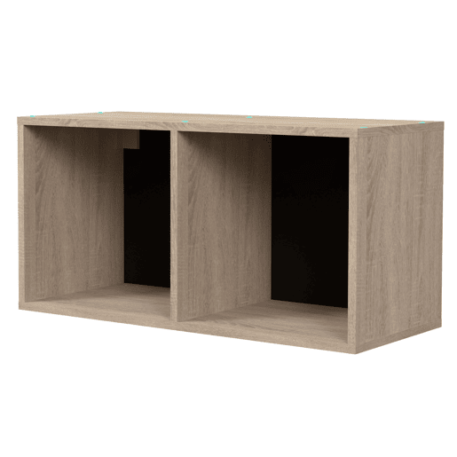 Módulo de cozinha superior estilo industrial Arko em carvalho bruto e preto com 2 espaços abertos 80x40x34 cm