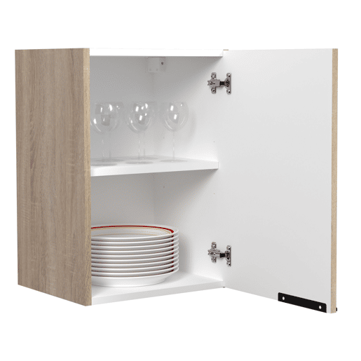 Módulo de cozinha Arko Superior estilo industrial em carvalho bruto e preto com 1 porta e 1 prateleira interna 40x58x36 cm