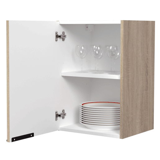 Módulo de cozinha Arko Superior estilo industrial em carvalho bruto e preto com 1 porta e 1 prateleira interna 40x58x36 cm