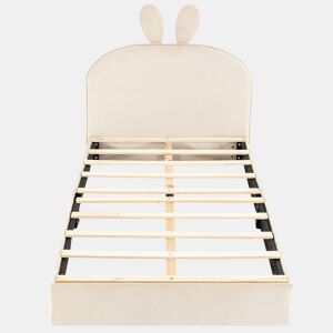 Cama de criança,cama de solteiro de veludo 90x200cm,bege