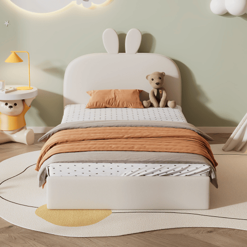 Cama de criança,cama de solteiro de veludo 90x200cm,bege