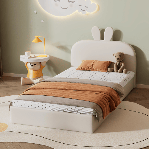 Cama de criança,cama de solteiro de veludo 90x200cm,bege