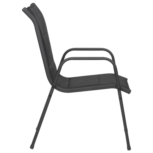 vidaXL Cadeiras de jardim 2 pcs aço e textilene preto vidaXL Cadeiras de jardim 2 pcs aço e textilene preto