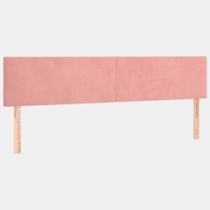 vidaXL Cabeceira de cama 2 pcs veludo 90x5x7888 cm rosa