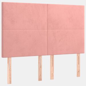 vidaXL Cabeceira Rosa 144x5x118128 cm Veludo