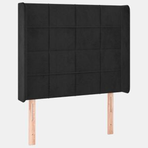 vidaXL Cabeceira de cama c abas veludo 93x16x118128 cm preto