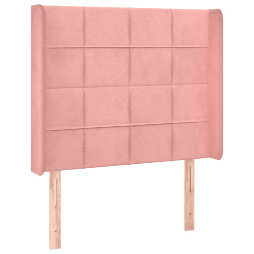 vidaXL Cabeceira de cama c abas veludo 83x16x118128 cm rosa