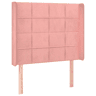 vidaXL Cabeceira de cama c abas veludo 83x16x118128 cm rosa