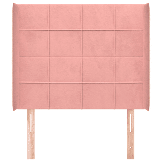 vidaXL Cabeceira de cama c abas veludo 83x16x118128 cm rosa