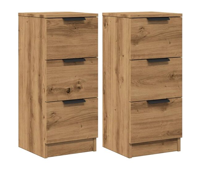 Vidaxl aparadores 2 uds madera ingeniería roble artisian 30x30x70 cm