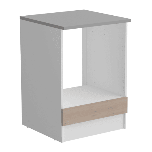 Pacote de móveis de cozinha estilo modular Eko em madeira branca clara com 4 módulos superiores e 5 módulos inferiores