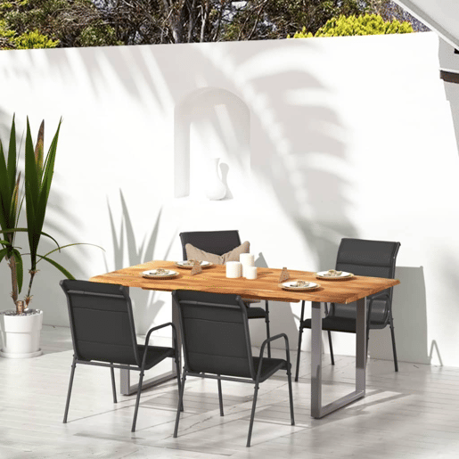 vidaXL Cadeiras de jardim 4 pcs aço e textilene preto vidaXL Cadeiras de jardim 4 pcs aço e textilene preto